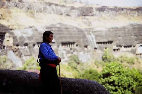 Tibetan Pilgrim at the Ajanta Caves